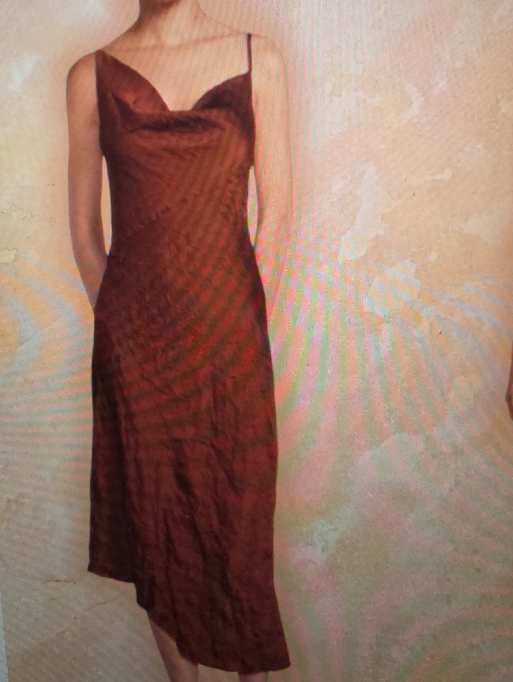 A.L.C. Pixie Asymmetric Crinkle Satin Midi Slip Dress Size 6